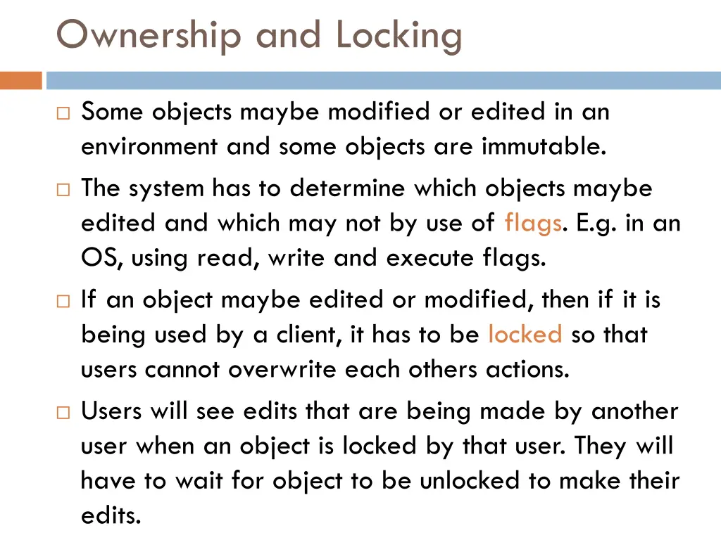 ownership and locking