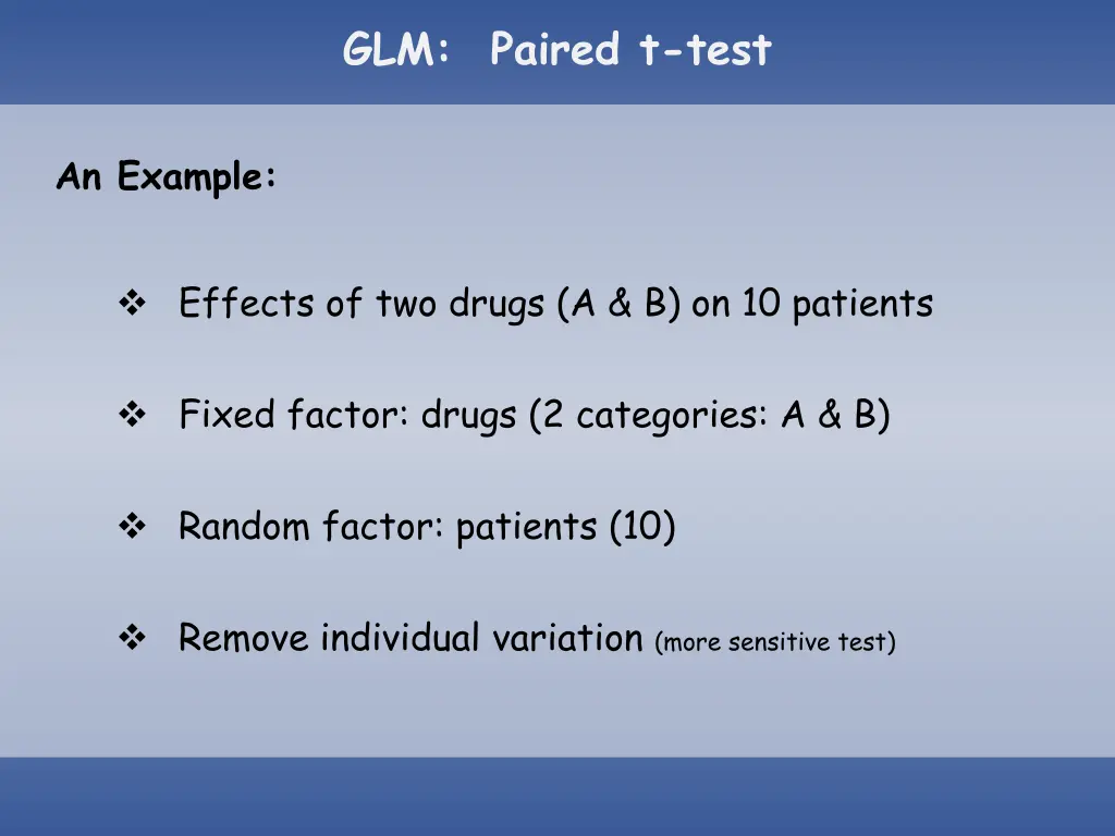 glm paired t test 1