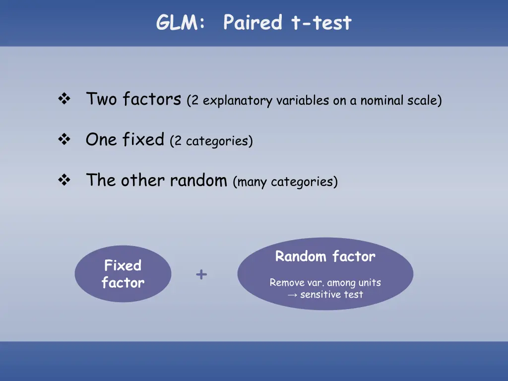 glm paired t test