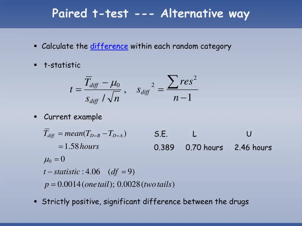paired t test alternative way