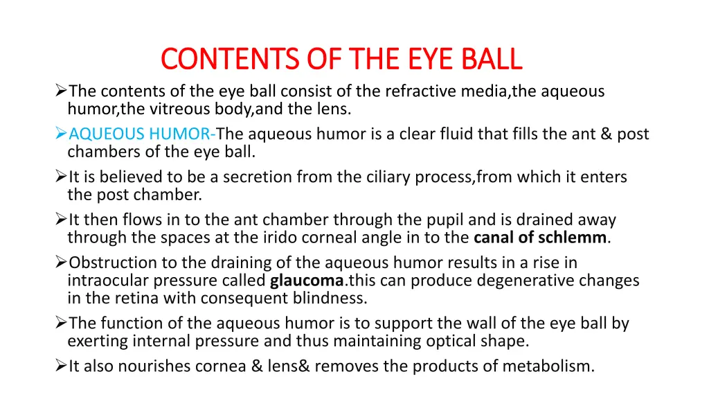 contents of the eye ball contents of the eye ball