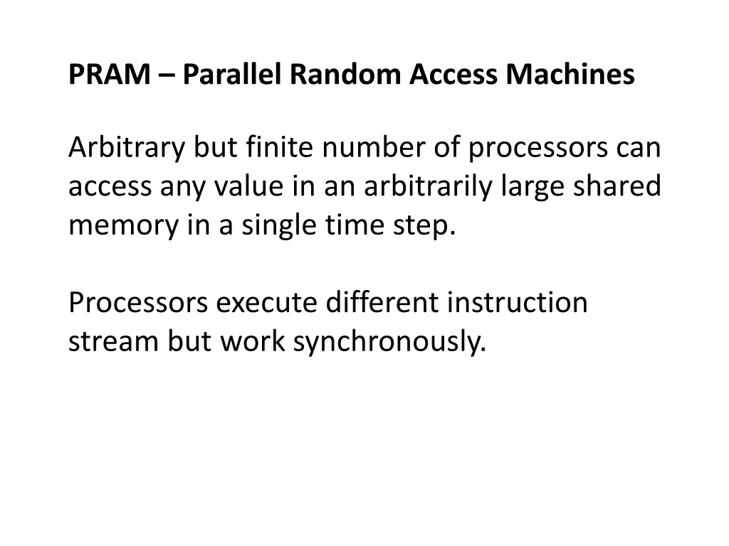 pram parallel random access machines