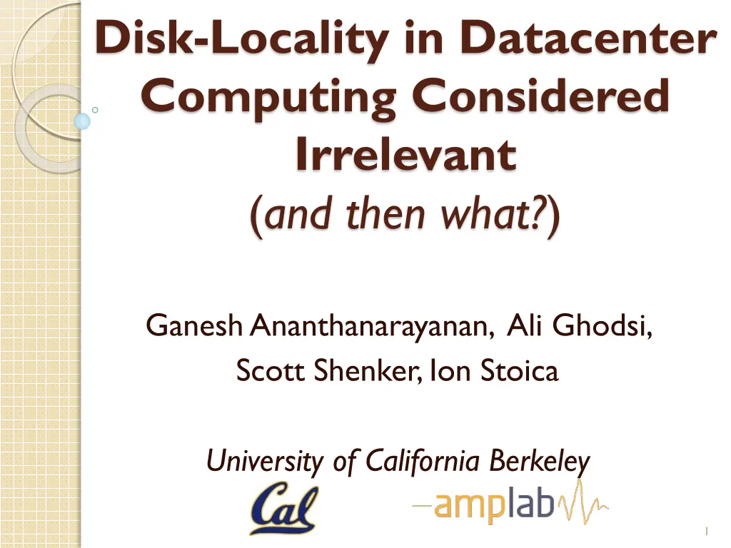 disk locality in datacenter computing considered