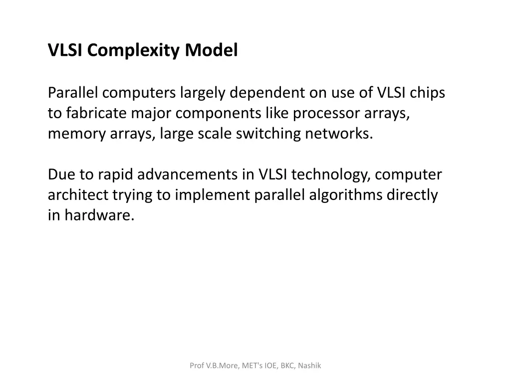 vlsi complexity model