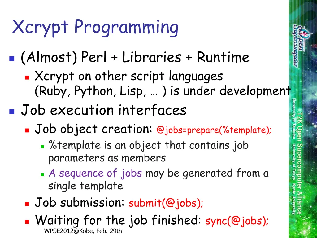 xcrypt programming