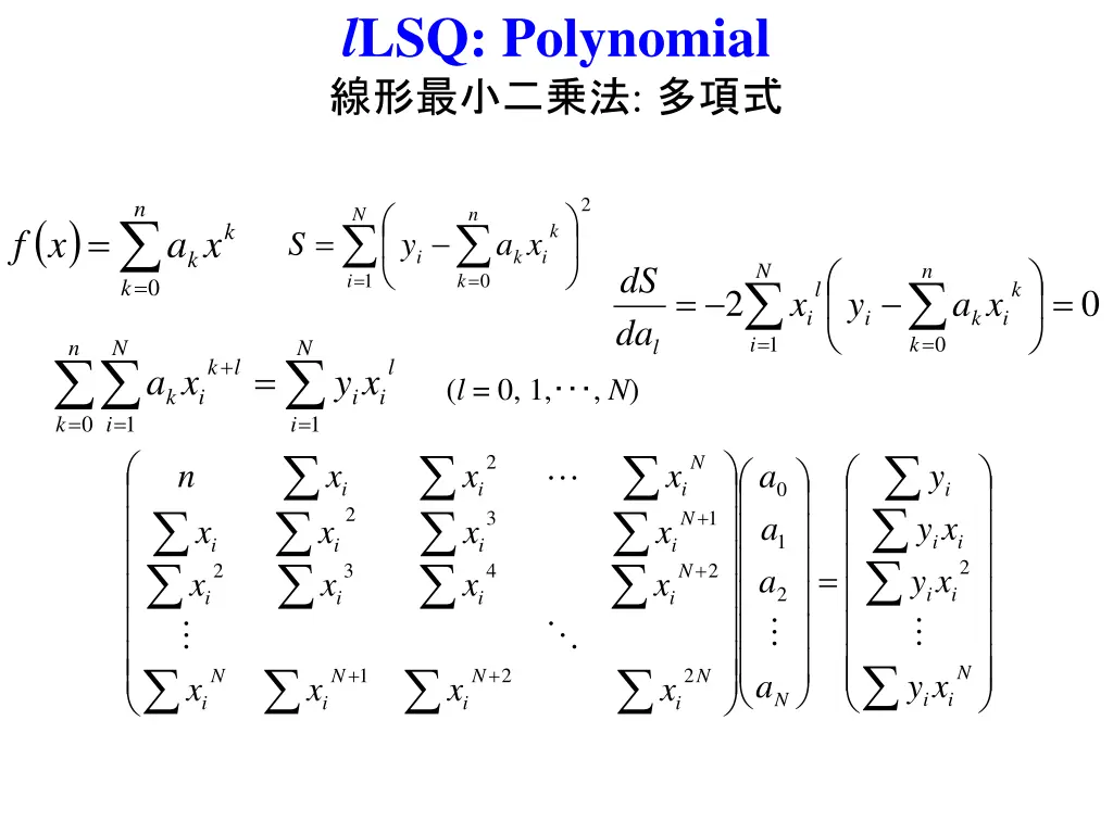 l lsq polynomial