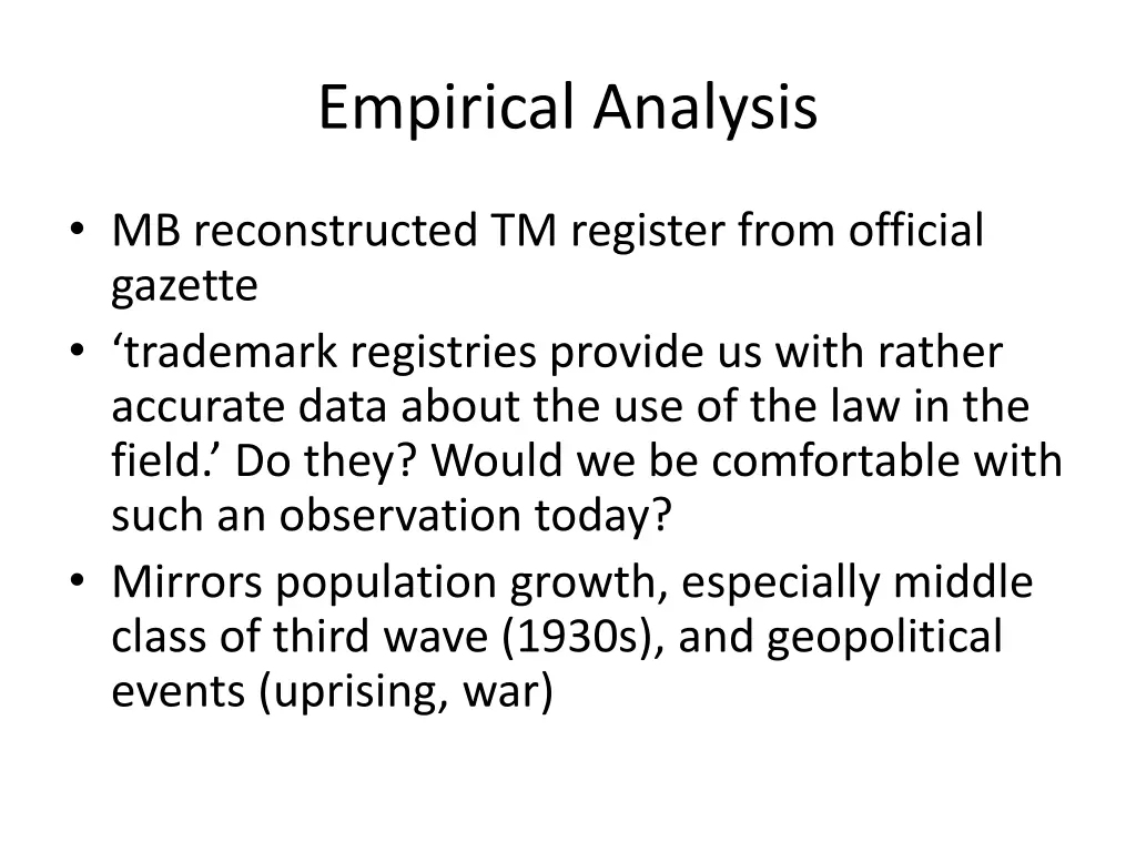 empirical analysis