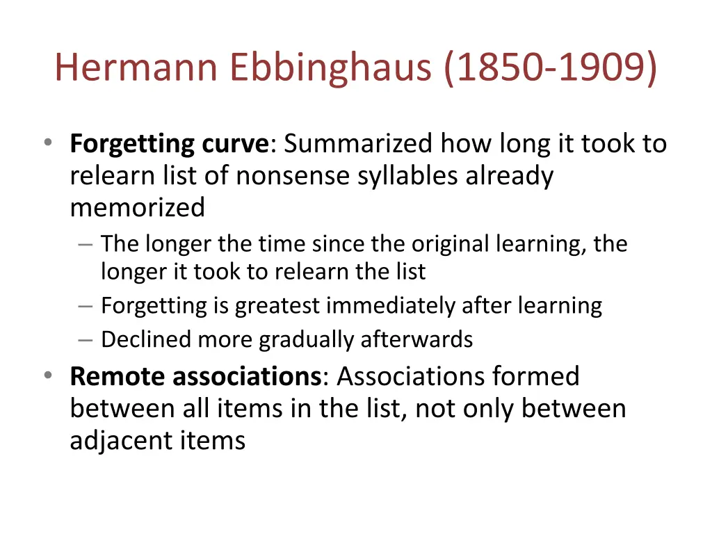 hermann ebbinghaus 1850 1909 2
