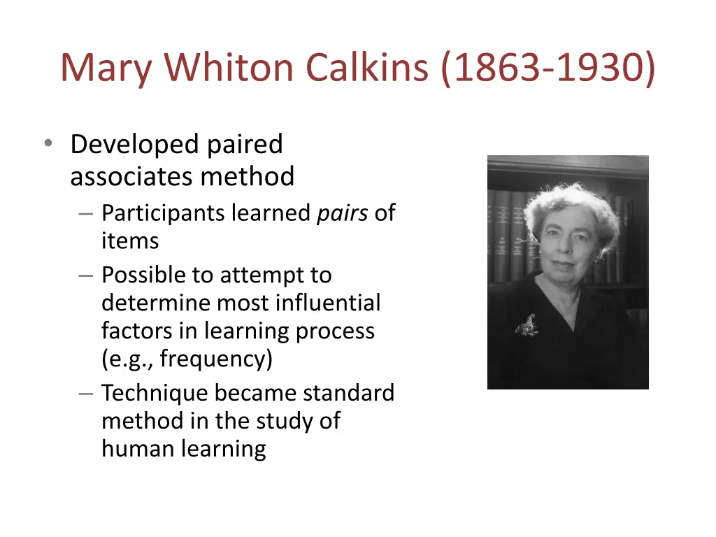 mary whiton calkins 1863 1930