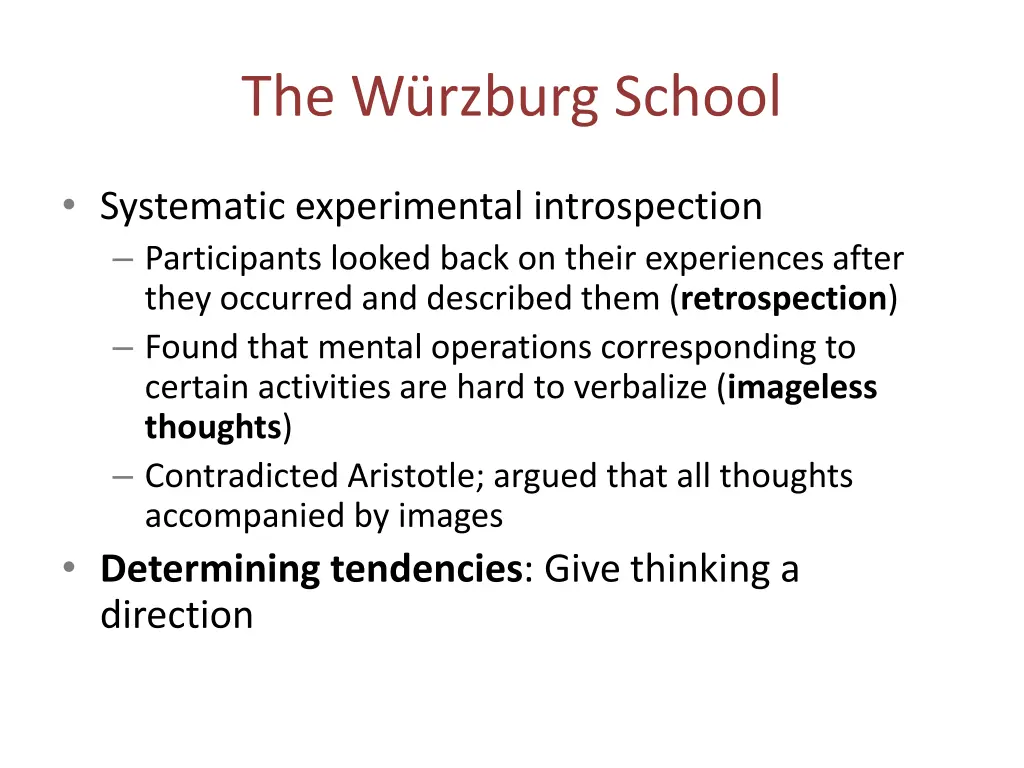 the w rzburg school 1