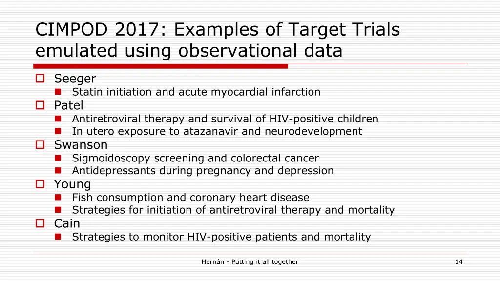 cimpod 2017 examples of target trials emulated
