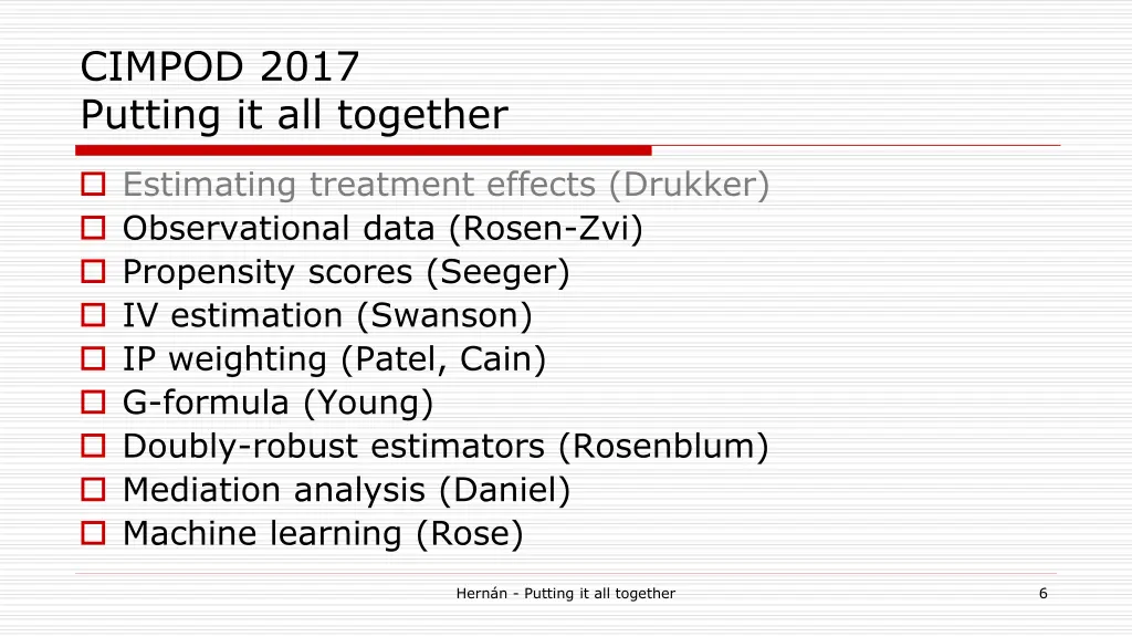cimpod 2017 putting it all together