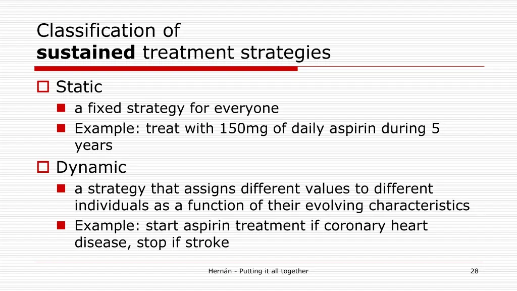 classification of sustained treatment strategies