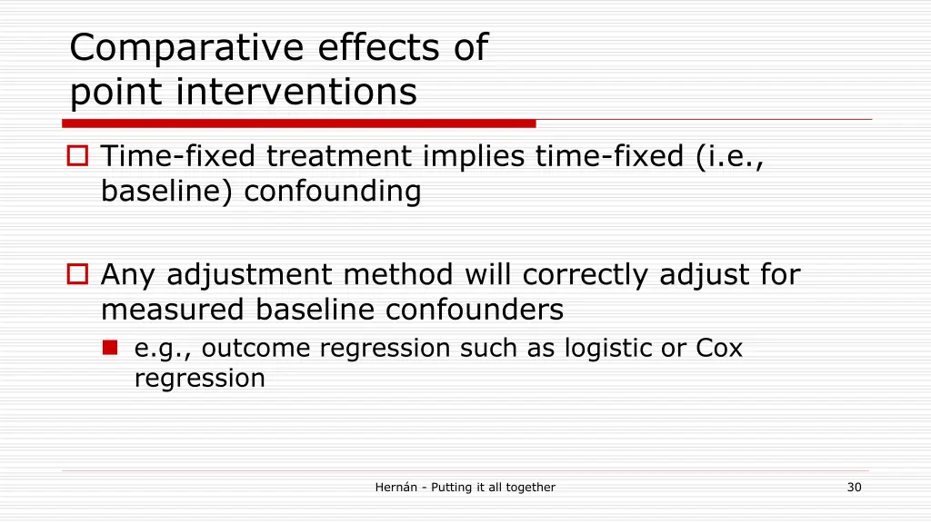 comparative effects of point interventions
