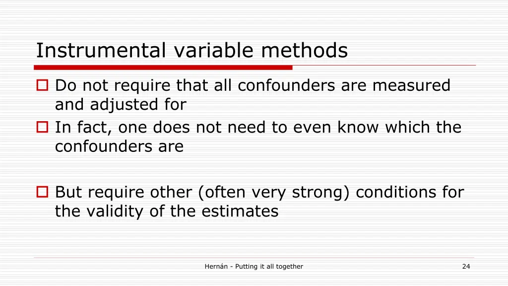 instrumental variable methods