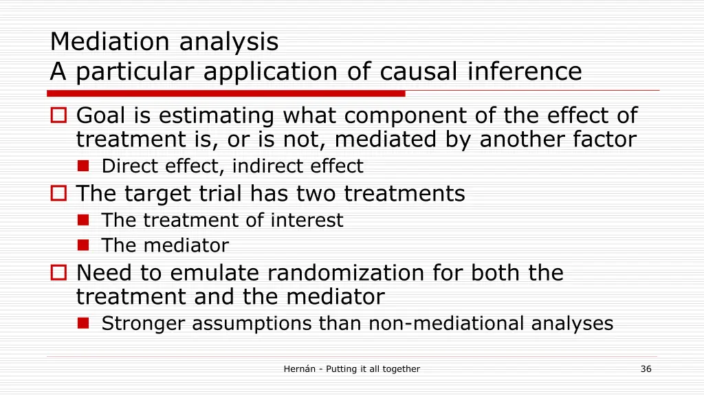 mediation analysis a particular application