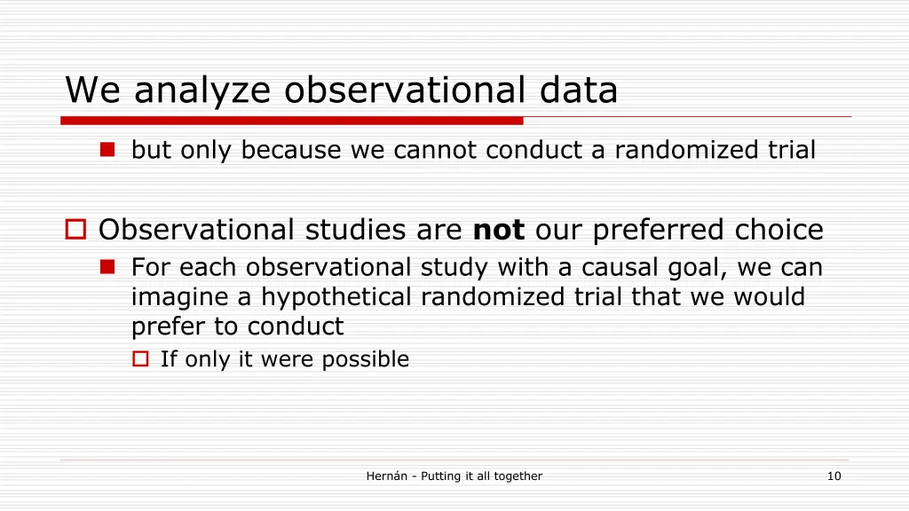 we analyze observational data