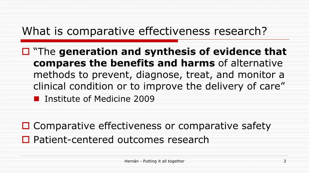 what is comparative effectiveness research