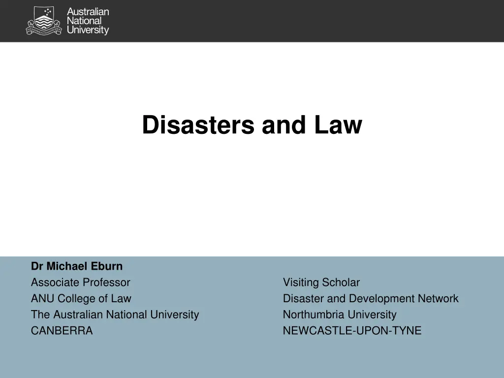 disasters and law