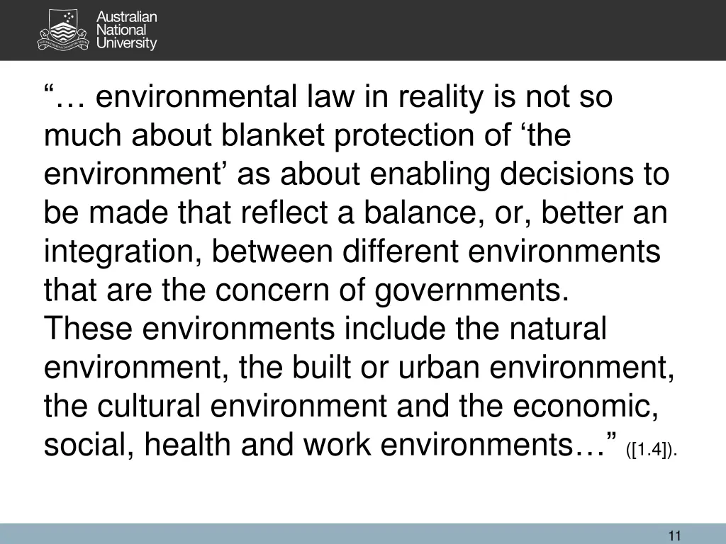 environmental law in reality is not so much about