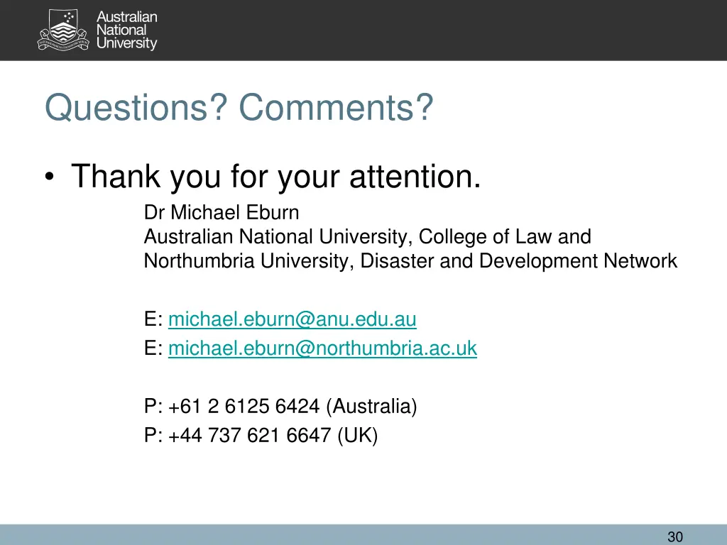 questions comments