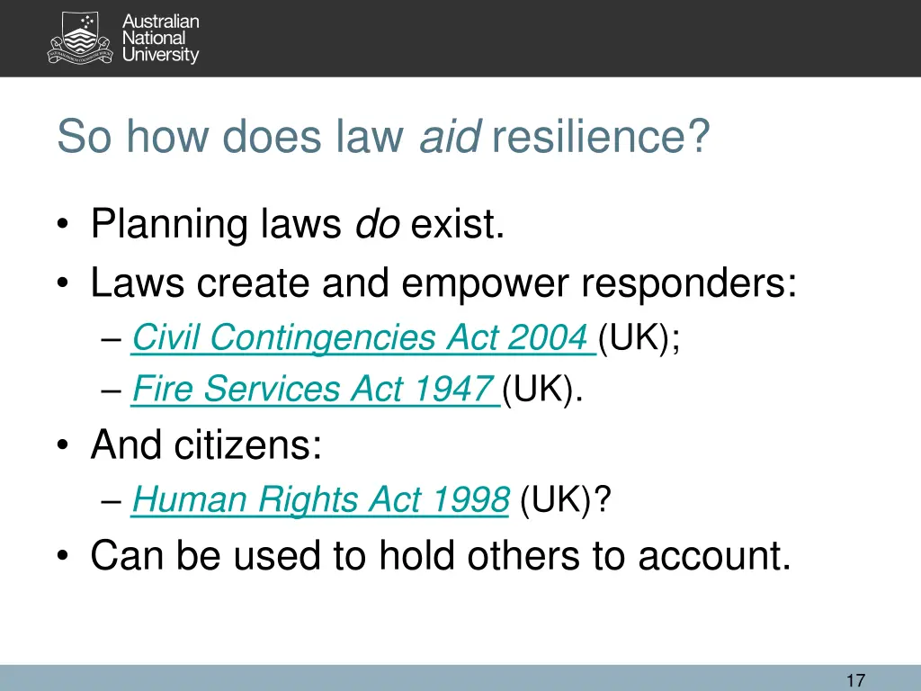 so how does law aid resilience