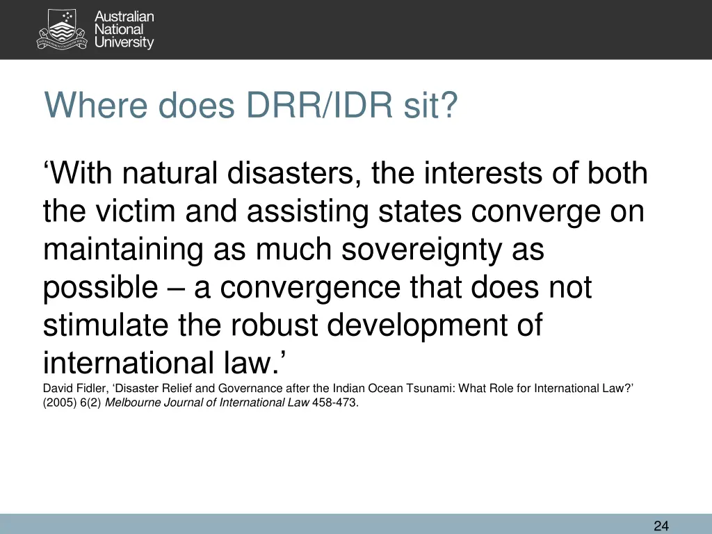 where does drr idr sit