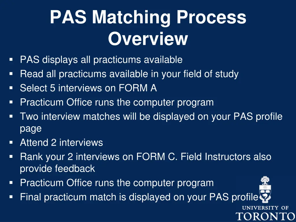 pas matching process overview pas displays