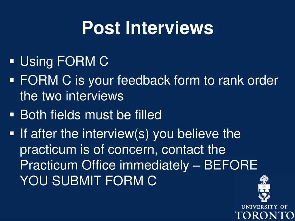 post interviews