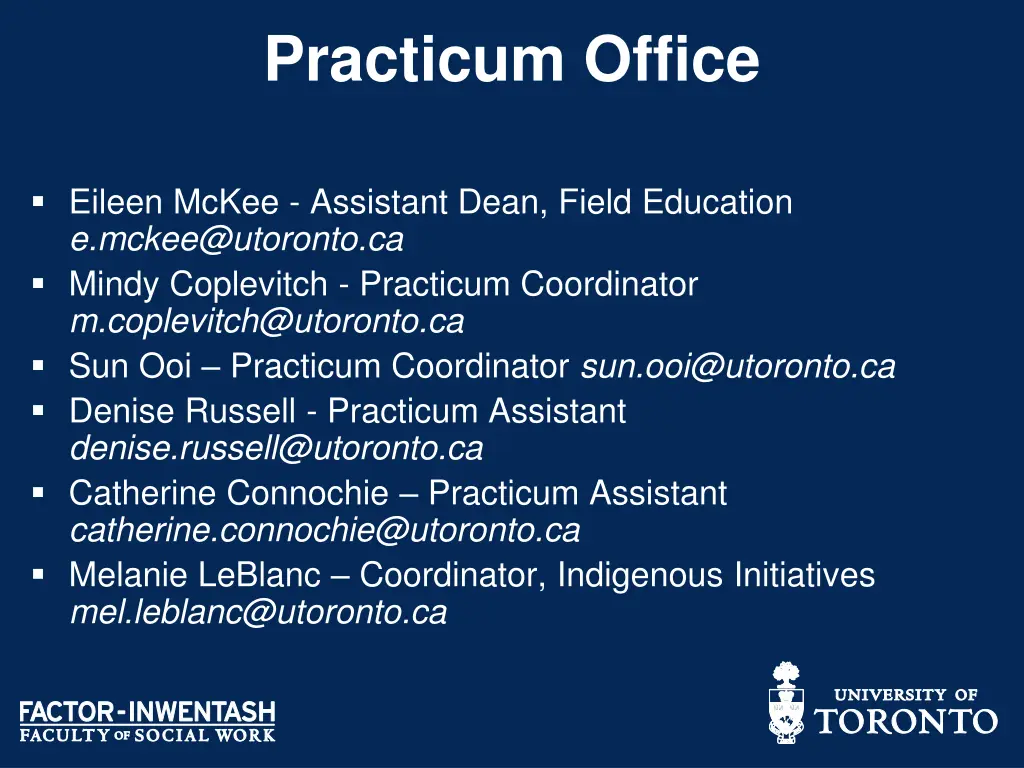 practicum office
