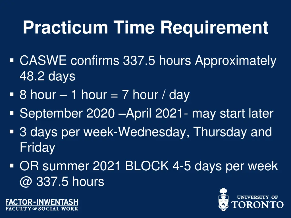 practicum time requirement