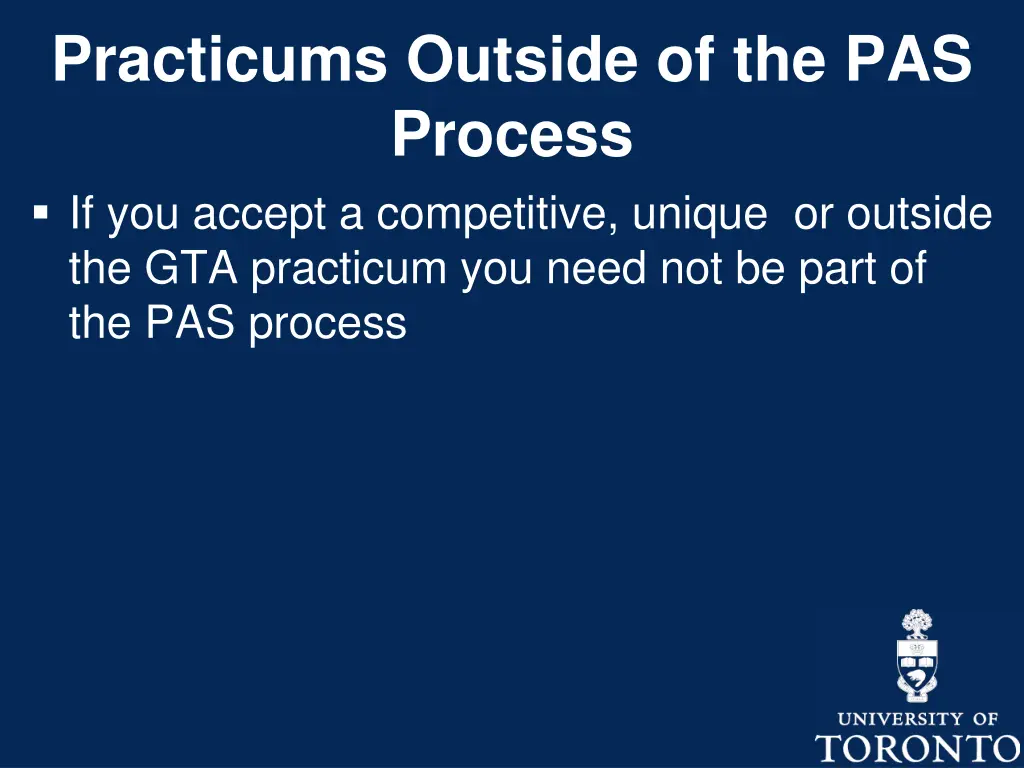 practicums outside of the pas process 1