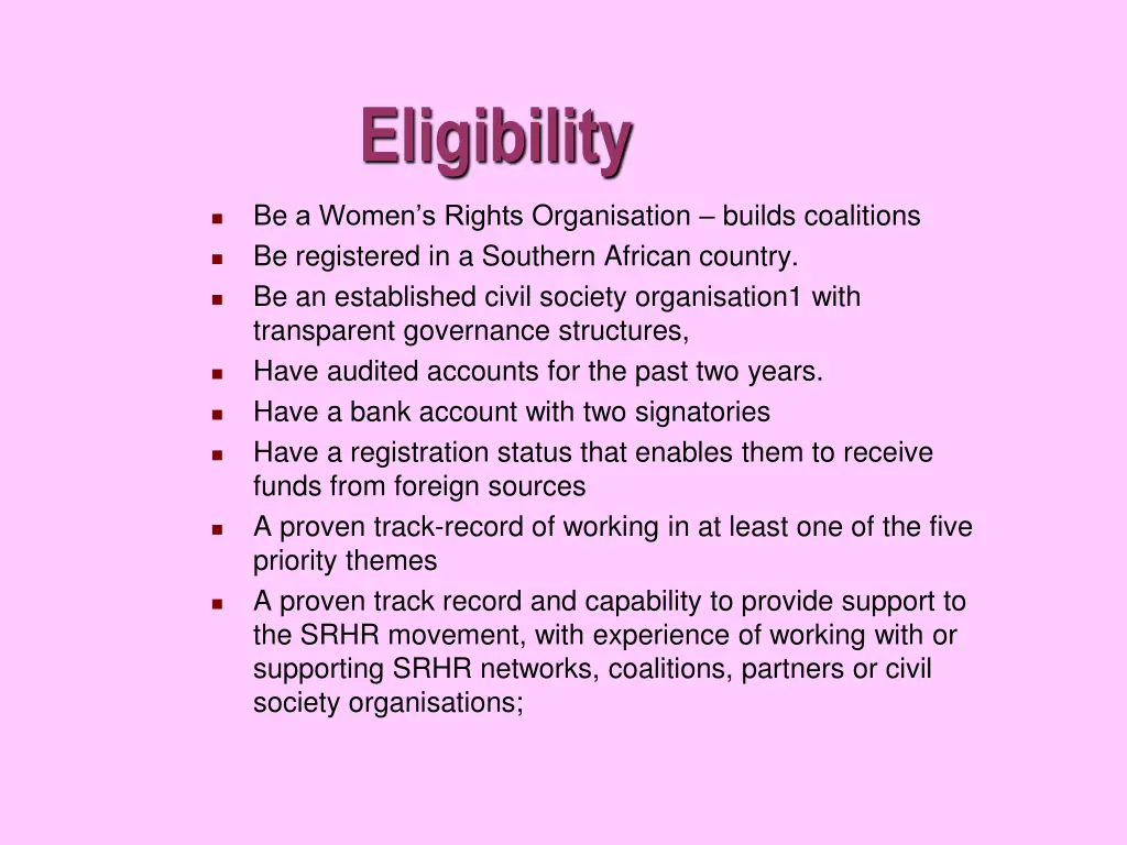 eligibility 1