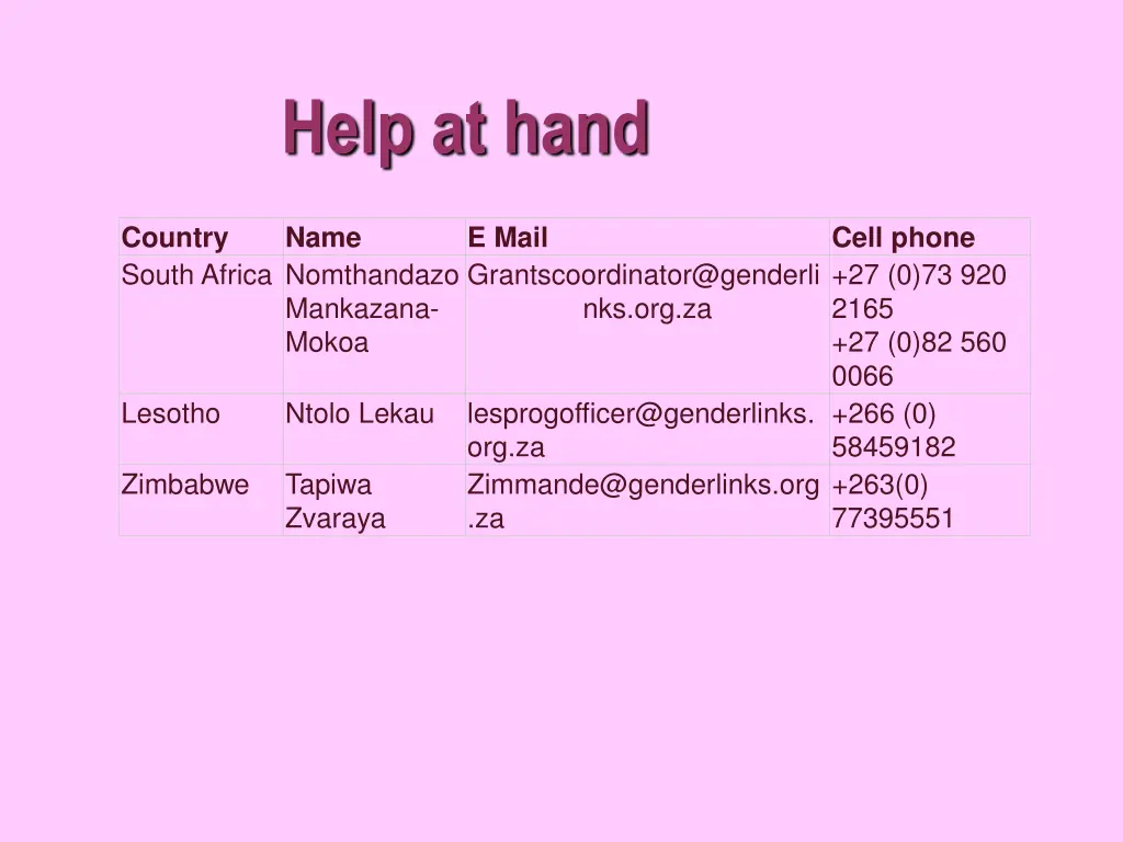 help at hand