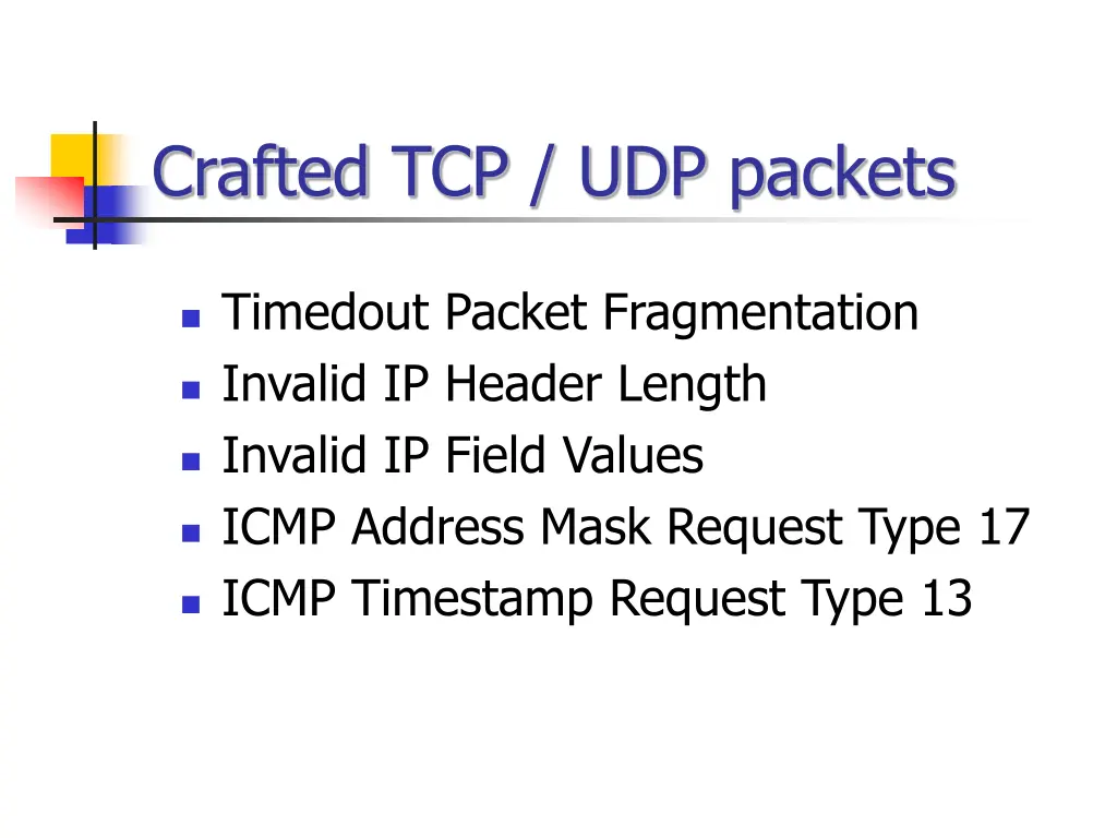 crafted tcp udp packets