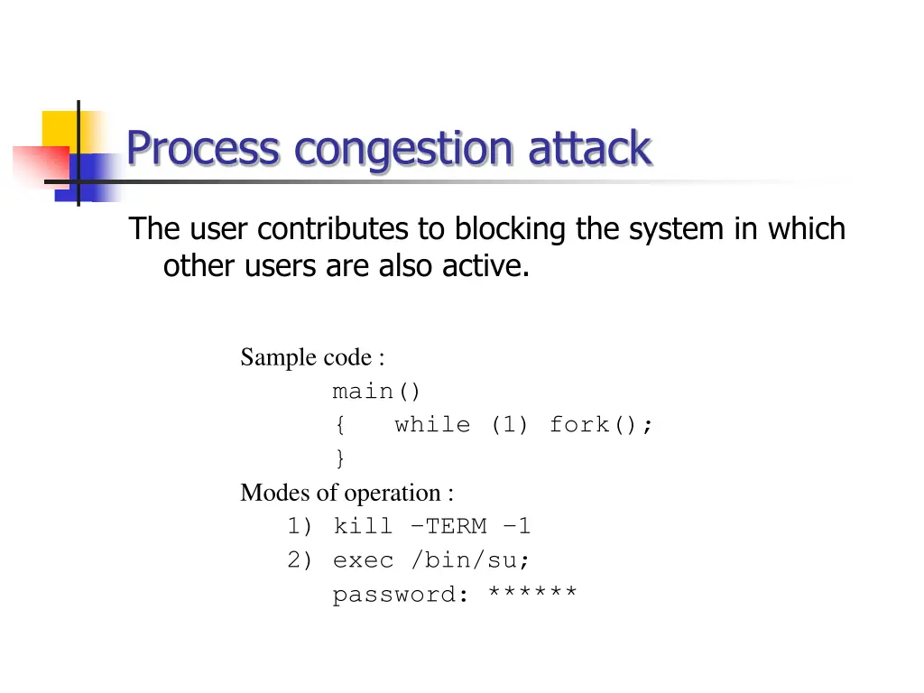 process congestion attack