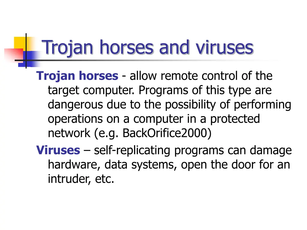 trojan horses and viruses