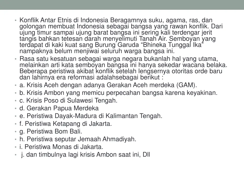 konflik antar etnis di indonesia beragamnya suku