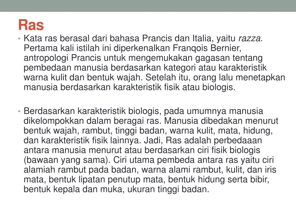 ras kata ras berasal dari bahasa prancis