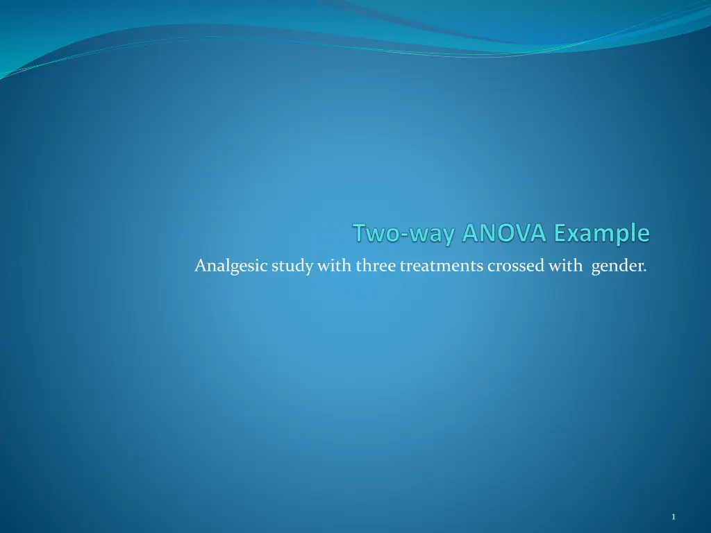 analgesic study with three treatments crossed