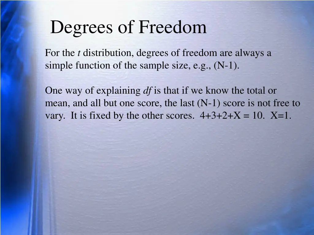 degrees of freedom