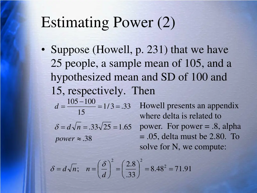 estimating power 2
