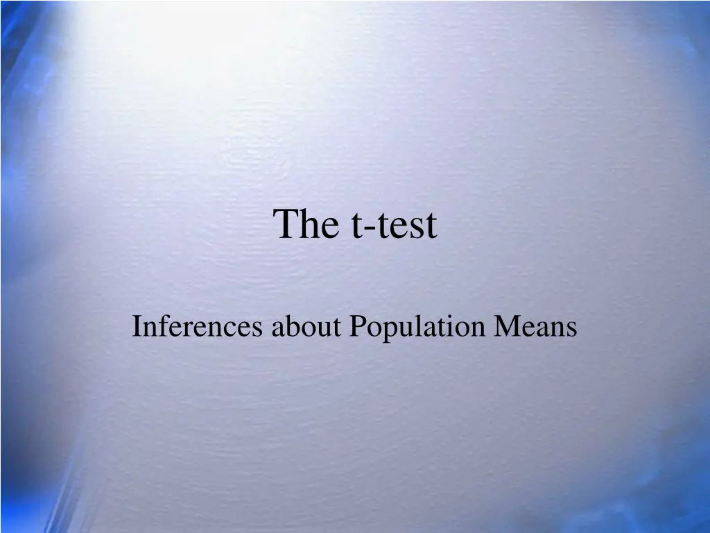the t test