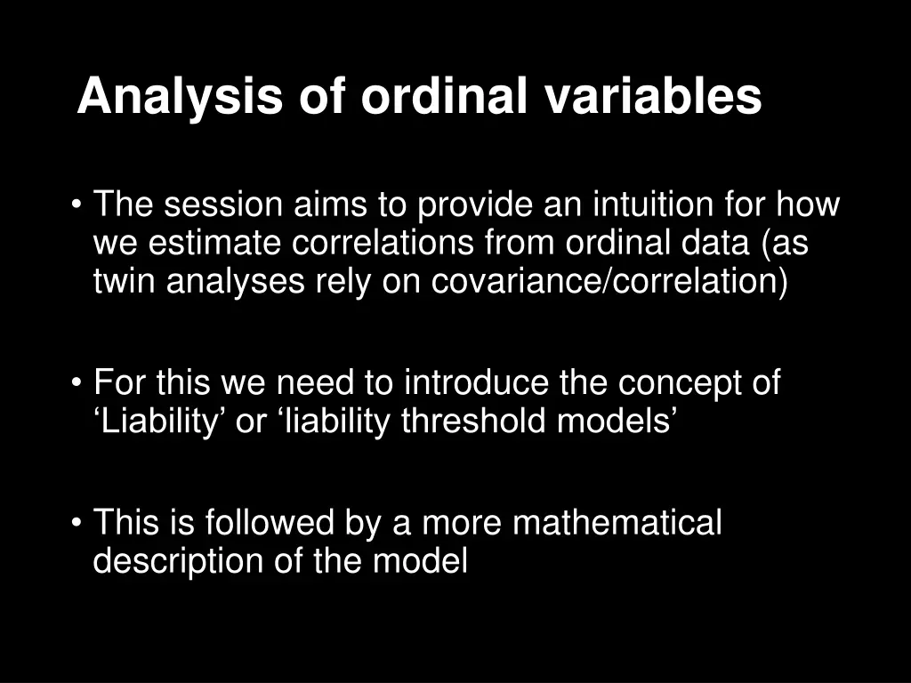 analysis of ordinal variables