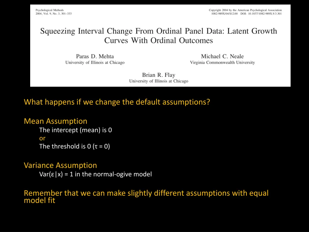 what happens if we change the default assumptions