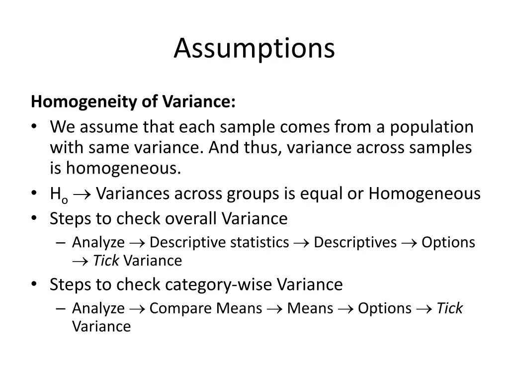 assumptions 1