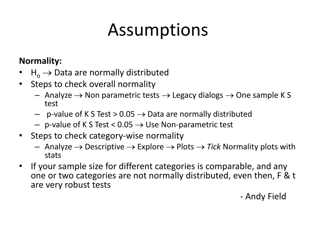 assumptions