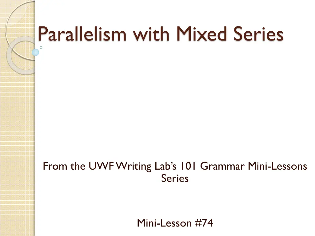 parallelism with mixed series