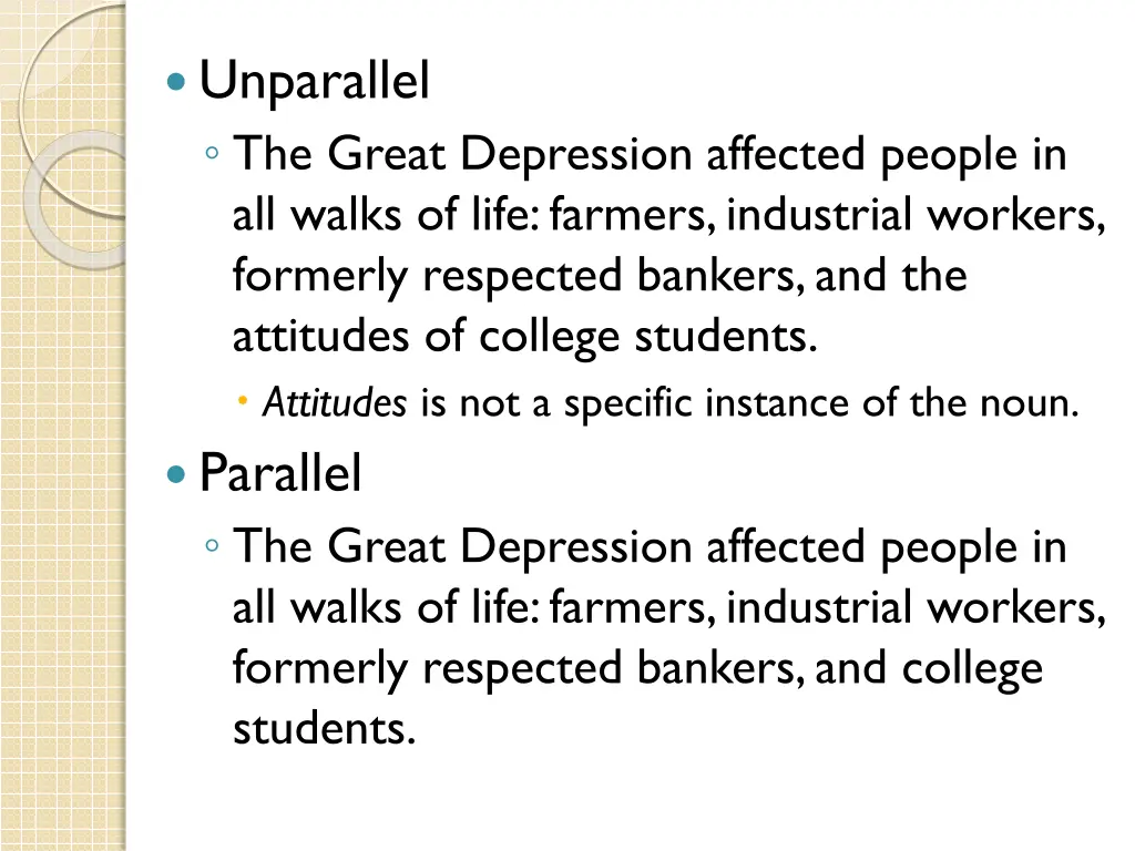 unparallel the great depression affected people